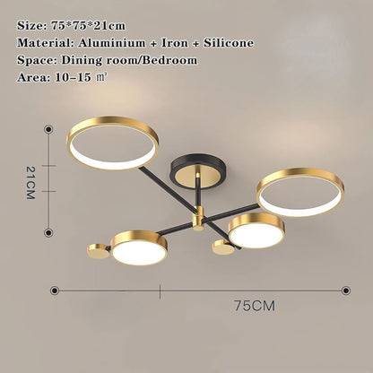 LED полилей с дистанционно управление Мария, 4 елемента, 44W, гореща/студена/неутрална светлина, недобросъвестно, злато