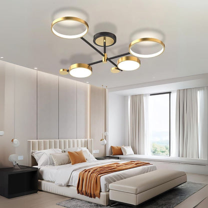 LED полилей с дистанционно управление Мария, 4 елемента, 44W, гореща/студена/неутрална светлина, недобросъвестно, злато