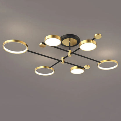 LED полилей с дистанционно управление Мария, 6 елемента, 63W, гореща/студена/неутрална светлина, недобросъвестно, злато