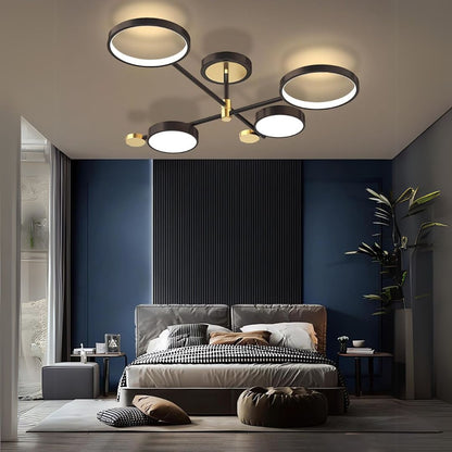 LED полилей с дистанционно управление Мария, 45W, 4 елемента, гореща/студена/неутрална светлина, нестабилна, черна