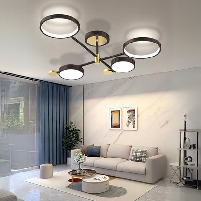 LED полилей с дистанционно управление Мария, 45W, 4 елемента, гореща/студена/неутрална светлина, нестабилна, черна