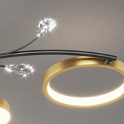 LED полилей с дистанционно управление на Карина, 63W, 8 елемента, гореща/студена/неутрална светлина, недобросъвестно, злато