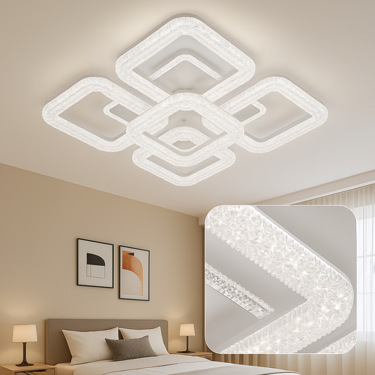 LED LED Astrid с дистанционно управление, Дейзи, бял, кристали