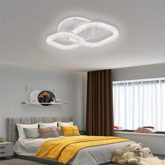 LED LED ASGARD дистанционно управление, маргаритка, бяла, кристали