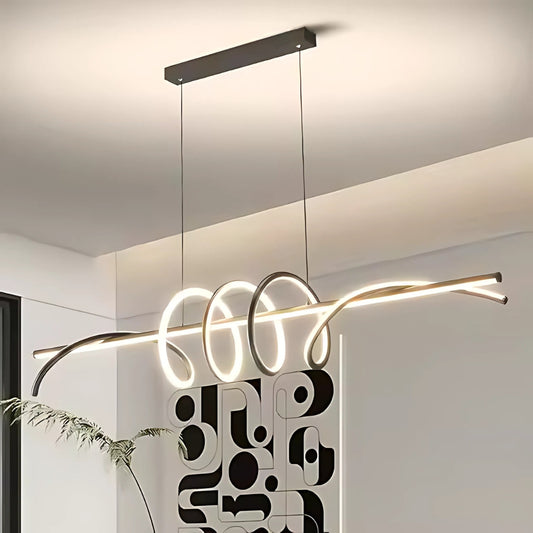 LED похот, окачена с лента 66W дистанционно управление, линейна, студена/гореща/неутрална светлина, нестабилна, черна, регулируема височина