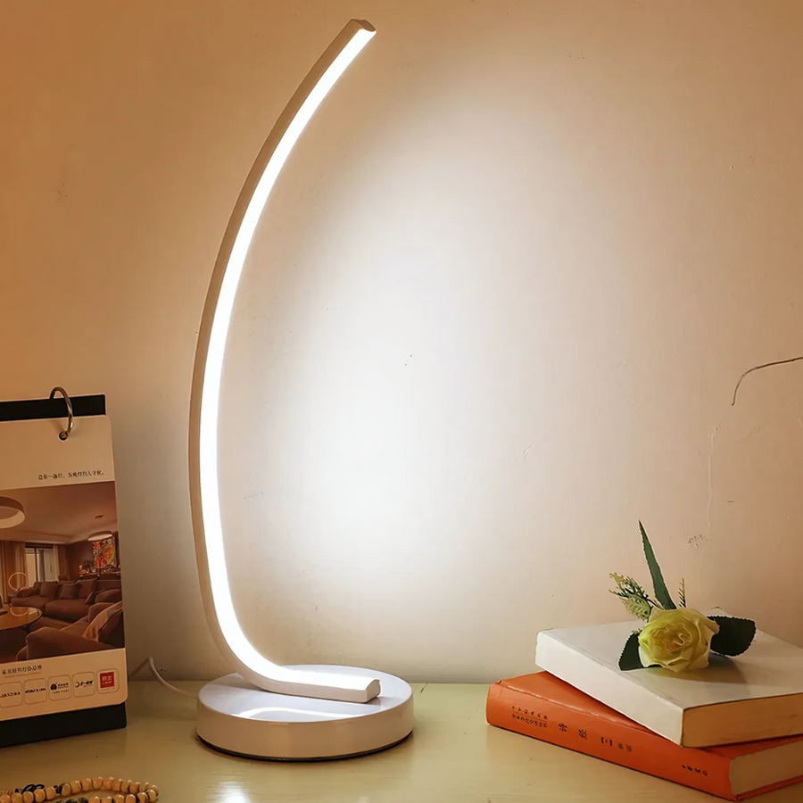 Немезисна LED лампа, 10W, студена/гореща/неутрална светлина, метална и акрилна, бяла