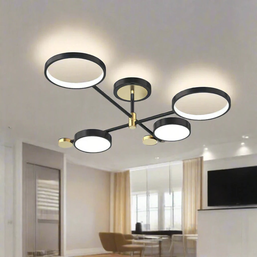 LED полилей с дистанционно управление Мария, 45W, 4 елемента, гореща/студена/неутрална светлина, нестабилна, черна