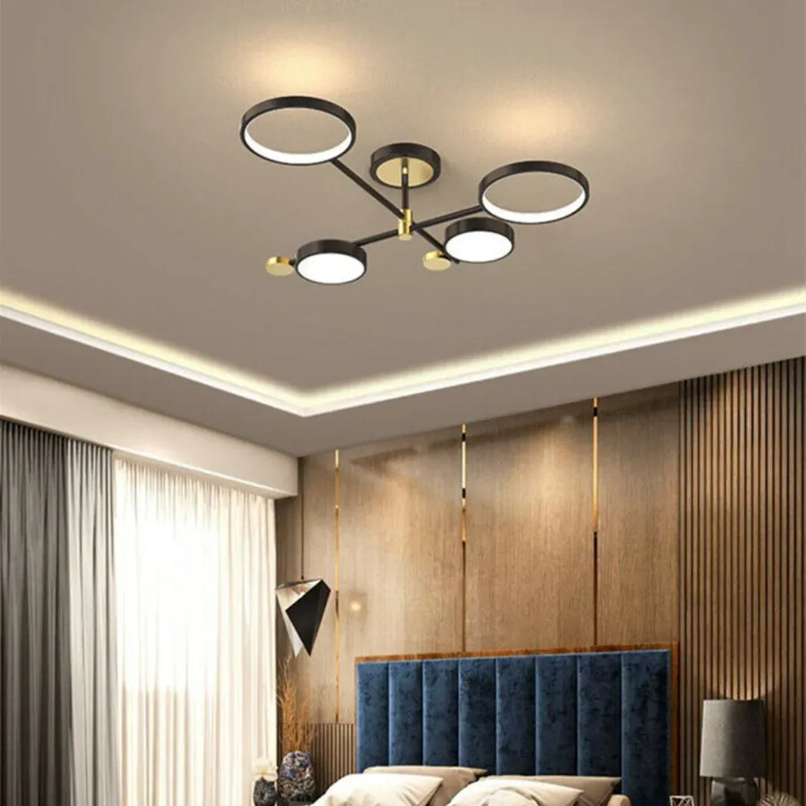 LED полилей с дистанционно управление Мария, 45W, 4 елемента, гореща/студена/неутрална светлина, нестабилна, черна