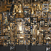 Кристален полилей RZ-2/780x280GD, 10xE14, 78X28cm, Регулируема височина, Блестящо злато, Регулируема височина, Елегантен дизайн