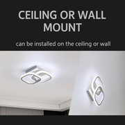 VERTEX Matrix LED полилей, припокриващи се диаманти, метални рамки, 11 W, 2 диаманта, студена/топла/неутрална светлина 3000K/4000K/6000K, бял