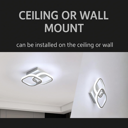 VERTEX Matrix LED полилей, припокриващи се диаманти, метални рамки, 11 W, 2 диаманта, студена/топла/неутрална светлина 3000K/4000K/6000K, бял