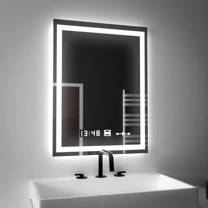 Правоъгълно светодиодно огледало 45x60cm verite motionglow marcellow simable clock system & timable термометър