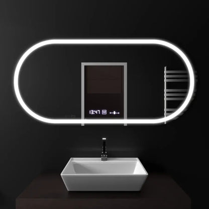 80x50cm овално светодиодно огледало altera motionglow сензор marcello simable system размразяване на часовника