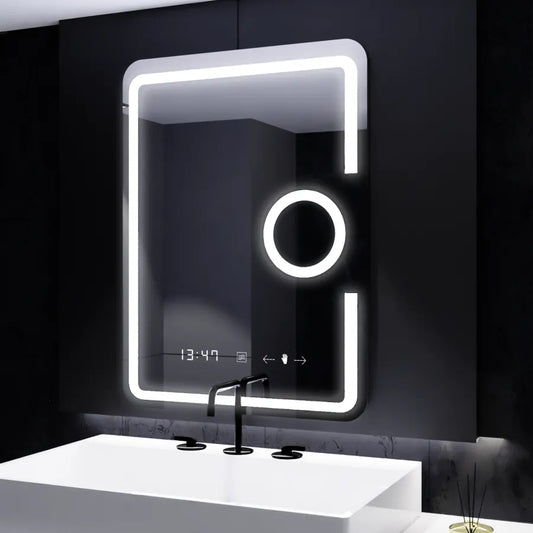 Огледален светодиоден правоъгълен 60x80cm Eclat Motionglow Marcello Dejrosting System Thermometer & Clock Cosmetics
