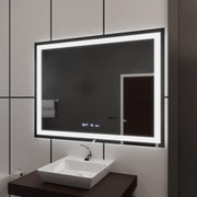 Правоъгълно светодиодно огледало, 100x75см, verite motionglow marcello, система за дефиниране, часовник и термометър, подразбиращ се