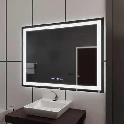 Правоъгълно светодиодно огледало 100x75cm verite motionglow marcellow simable clock система