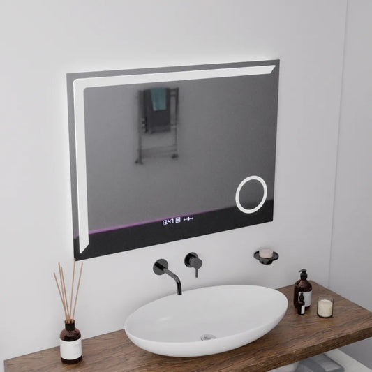 Огледален светодиоден правоъгълен 80x60cm Прецизно движение MOTIONGLOW MARCELLO DEMANTIC CLOCK SECHROSTING SYSTEM