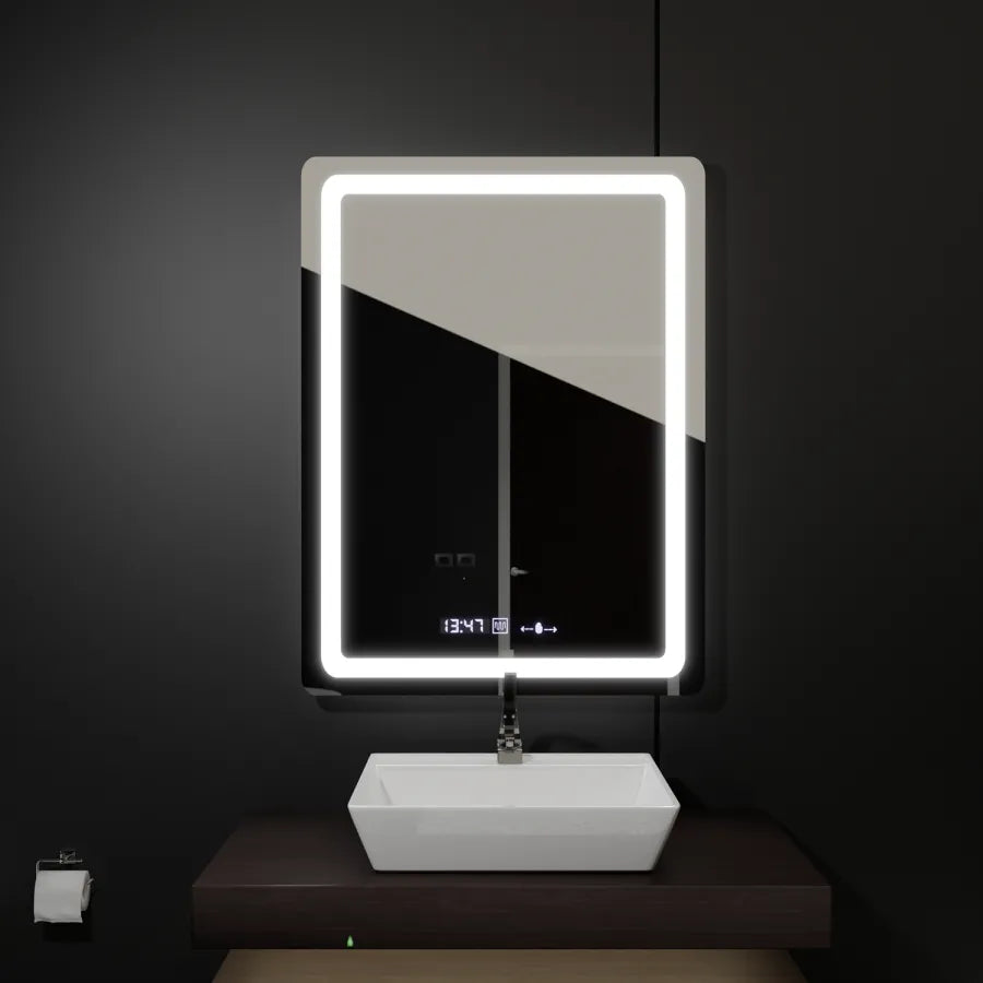 Правоъгълно светодиодно огледало, 60x80см, Wizz Sensor Motionglow Marcello, система за размразяване, часовник и термометър, размирен
