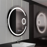 Кръгло LED огледало, 70 см, Visio Motionglow Marcello, система за размразяване, часовник и термометър, козметичен луп