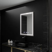 Правоъгълно светодиодно огледало, 60x80см, Verites Imperial Silver Motion Glow Marcello, Devover, Clock & Thermomet