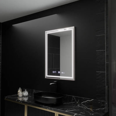 Огледално светодиодно правоъгълно 60x80cm Verite Imperial Silver Motion Glow Marcello Dishorcy Clock Defrition System