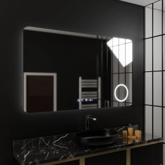 Огледало LED правоъгълен 100x60cm Celeste Motionglow Marcello Destling Clock System System System System