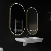 Овално LED огледало, 50x80cm, Roven Sensor Motionglow Marcello, система за деактивиране, часовник и термометър, Daimable