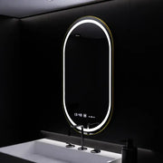 Овално LED огледало, 50x80cm, Roven Sensor Motionglow Marcello, система за деактивиране, часовник и термометър, Daimable