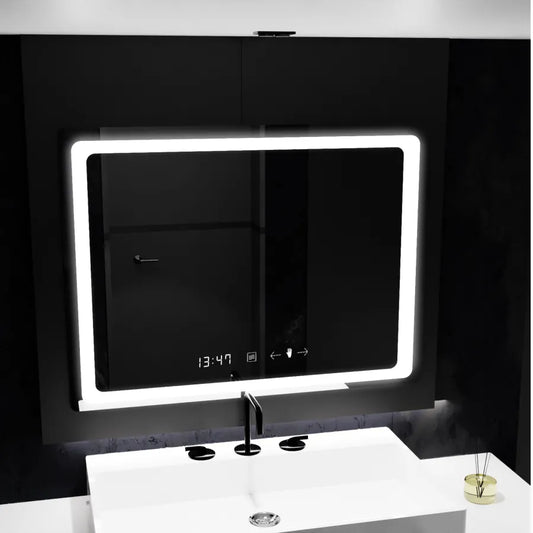 Правоъгълното светодиодно огледало 80x60cm verite motionglow marcellow simable clock deframenting system