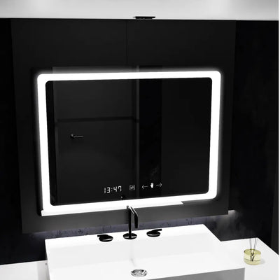 Правоъгълното светодиодно огледало 80x60cm verite motionglow marcellow simable clock deframenting system