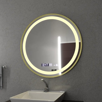 Огледало LED кръг 70cm Celesti Royale Gold Motionglow Marcellow Simable Clock System
