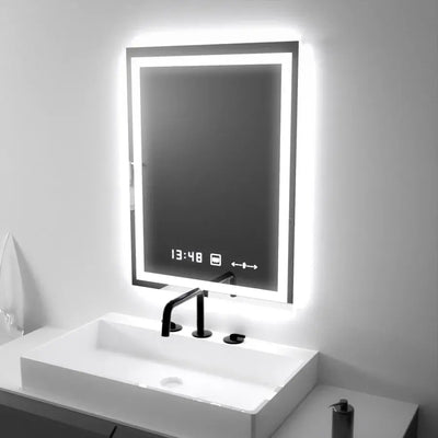 Правоъгълно светодиодно огледало 45x60cm verite motionglow marcellow simable clock system & timable термометър