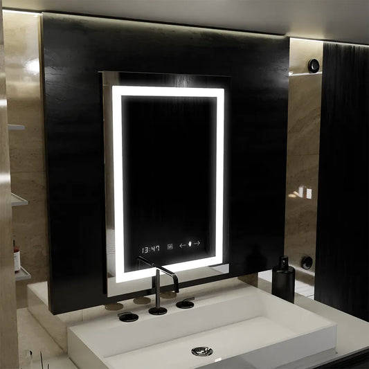Правоъгълно светодиодно огледало 60x80cm verite motionglow marcellow dimable часовник система