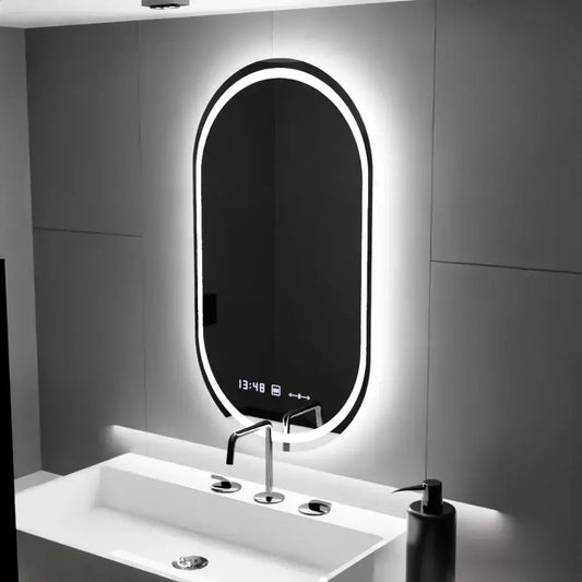 Овално LED огледало 60x80cm Eminence Motionglow Marcellow Simable Clock System