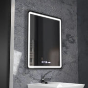 Огледало LED Touch Touch Favola System Размразяване на Neagra Clock и температура 75x90 cm Marcello Funghi Collection