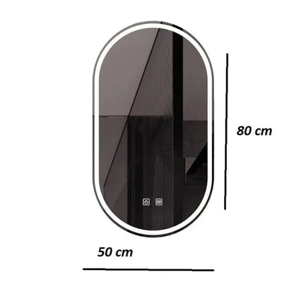 Огледално светодиодно овално 50x80 система за разфасоване на допир на Velara, подразбираща се