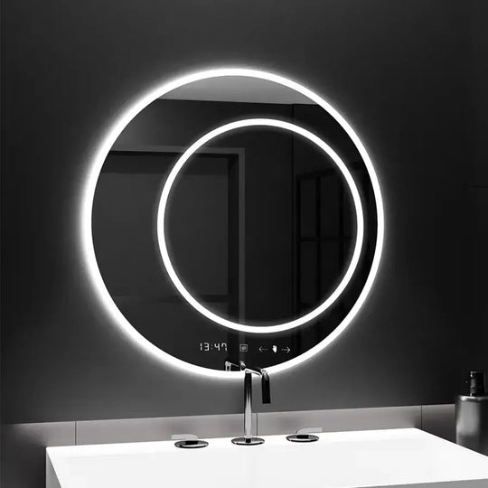 Кръгло LED огледало, 60 см, July Touch Marcello, система за обезпотяване, часовник и термометър, огледала Dimabila Marcello Заглавие по подразбиране Alessandro Design