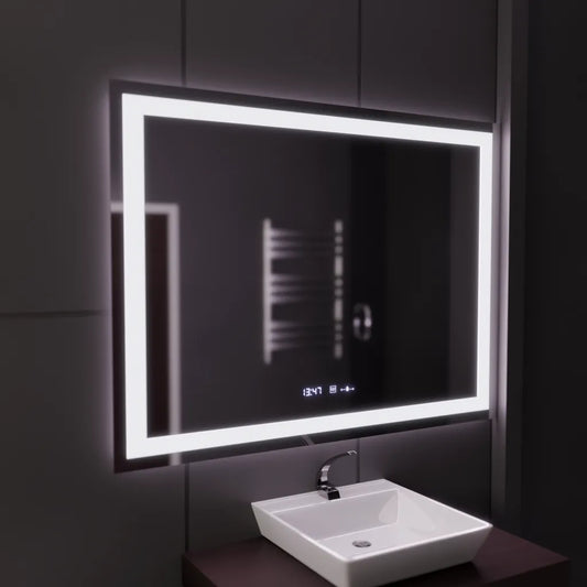 Огледално светодиодно правоъгълно 120x80cm Vérité motionglow marcello, система за деактивиране, термометър и часовник, засилване
