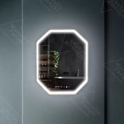 Polygon LED огледало, 60x80cm, Ralya Sensor Motionglow Marcello, система за деактивиране, часовник и термометър, Daimable