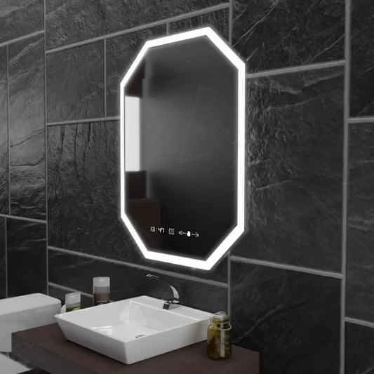 Огледален светодиод Polygon 60x80cm Ralya Sensor Motionglow Система с увреждания и термометърът се разменя