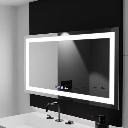 Огледало LED правоъгълна 160x80cm Verite Motionglow Marcello Clock System & Уменяем термометър