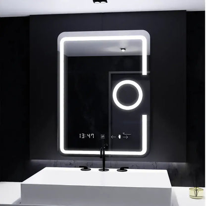 Огледално светодиодно правоъгълни 75x90cm Eclat Motionglow Marcello System и термометър на козметиката