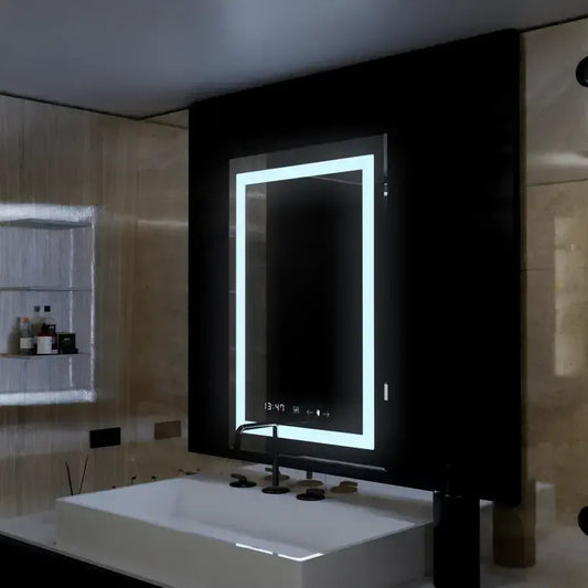 Правоъгълно светодиодно огледало 75x90cm verite motionglow marcello simable clock defrition system