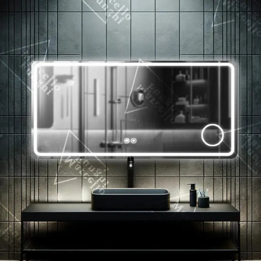 Огледало LED правоъгълна 90x75cm Souverain Motionglow Marcello Dishalic Clock System & Wolf Thermometer