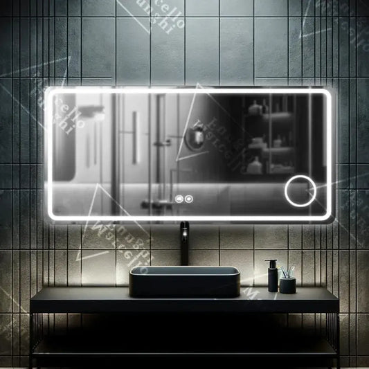 Огледало LED правоъгълна 90x75cm Souverain Motionglow Marcello Dishalic Clock System & Wolf Thermometer