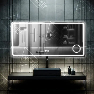 Огледало LED правоъгълна 90x75cm Souverain Motionglow Marcello Dishalic Clock System & Wolf Thermometer