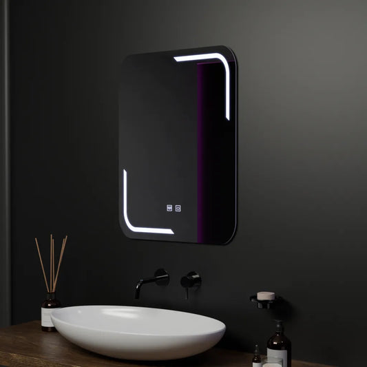 Правоъгълно светодиодно огледало, 50x70cm, докоснете Ulrich, дистанционна система, подразбираща се