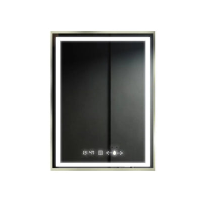 Огледало LED правоъгълна 60x80cm Verite Royale Gold Motionglow Marcello Dimable Clock System