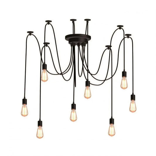 Pendul Perianjen 8*E27, Black, Metal, 743/8