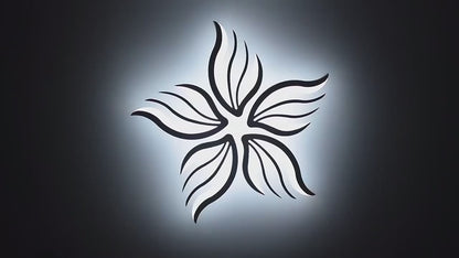 LED полилей с дистанционно управление на Sakura, 60W, 5 венчелистчета, студ/гореща/неутрална светлина, нестабилен, бял